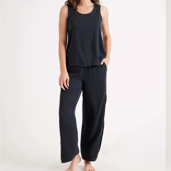 Quince Women's 100% Washable Silk Pajama Pants Black XL NWT - Picture 4 of 6